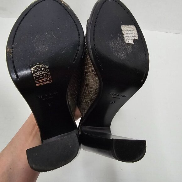 Rag & Bone Tristan Snake Print Python Mule Sandal High Heels - Picture 8 of 12